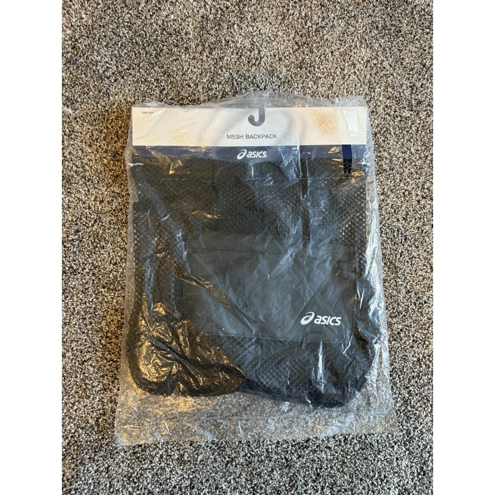 ASICS Mesh Backpack Black NWT 2010 Stadium Bag Run Bag Athletic